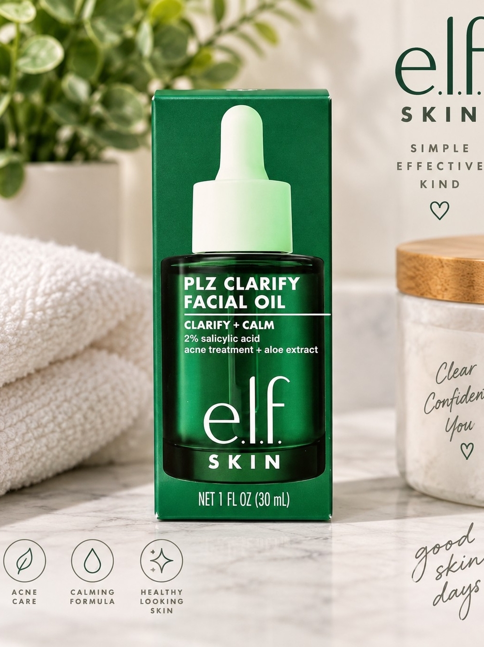 ELF PLZ Clarify Facial Oil 1 Fl Oz